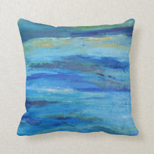Coussin de coton Abstrait Blue Ocean Waves