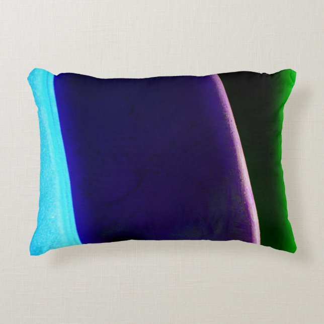 Coussin de couleur bleu violet vert (Devant)
