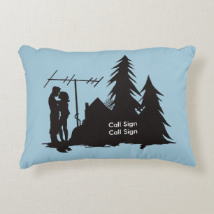 Coussin de couples de silhouette de radio-amateur