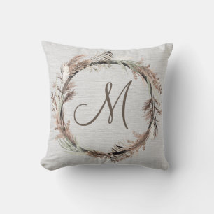 Coussin de couronne de monogramme rustique