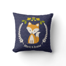 Coussin de couronne de renard de bébé personnalisé