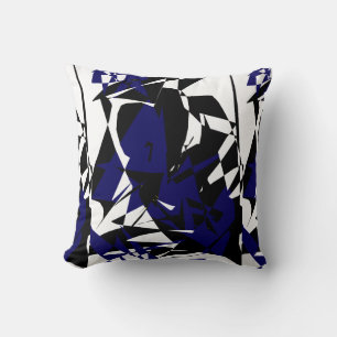 Coussin de coussin de nuances de bleu d'art abstra