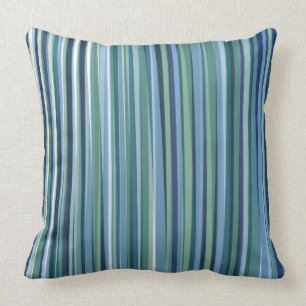 Coussin de coussin de rayure verte et bleue