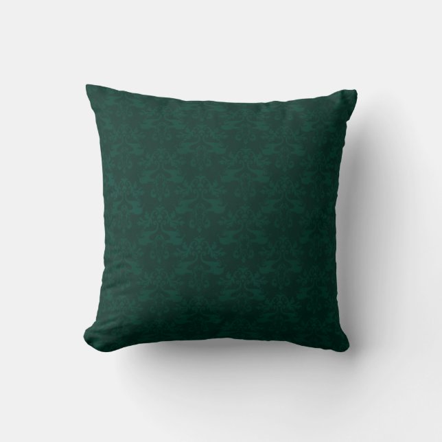 Coussin de coussin d'éléphant damassé vert foncé (Recto)