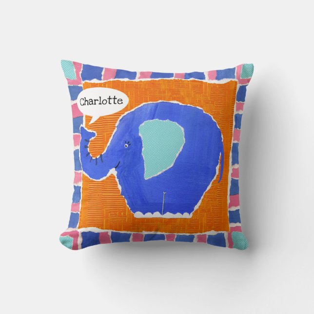 Coussin de coussin éléphant personnalisé (Recto)