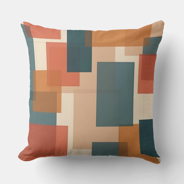 Coussin de coussin motif carré soigné (Recto)