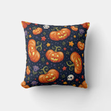 Coussin de coussin motif citrouille Halloween