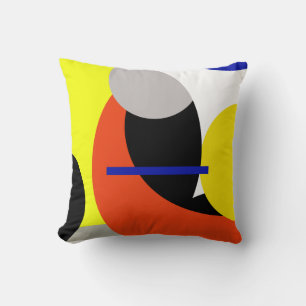 Coussin de coussin rouge jaune Art Abstrait