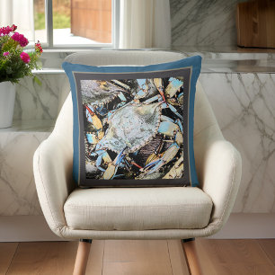 Coussin de crabe gris et turquoise profond