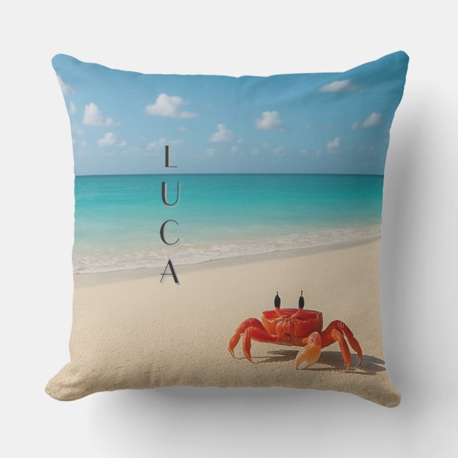Coussin de crabe personnalisé - Luca | Extérieur 2 (Recto)