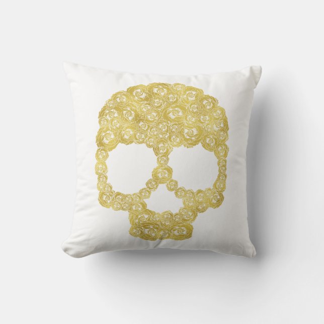 Coussin de crâne Rose d'or (Recto)