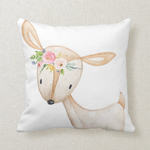 Coussin de crèche de bébé d'aquarelle de cerfs
