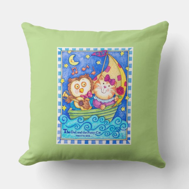 Coussin de crèche de hibou et de minou (Recto)