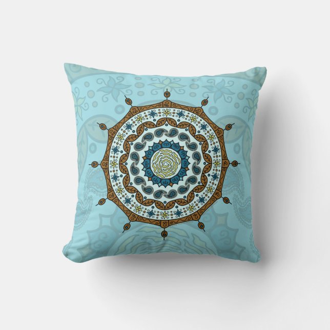 Coussin de cuivre Imaginaire Mehndi (Recto)