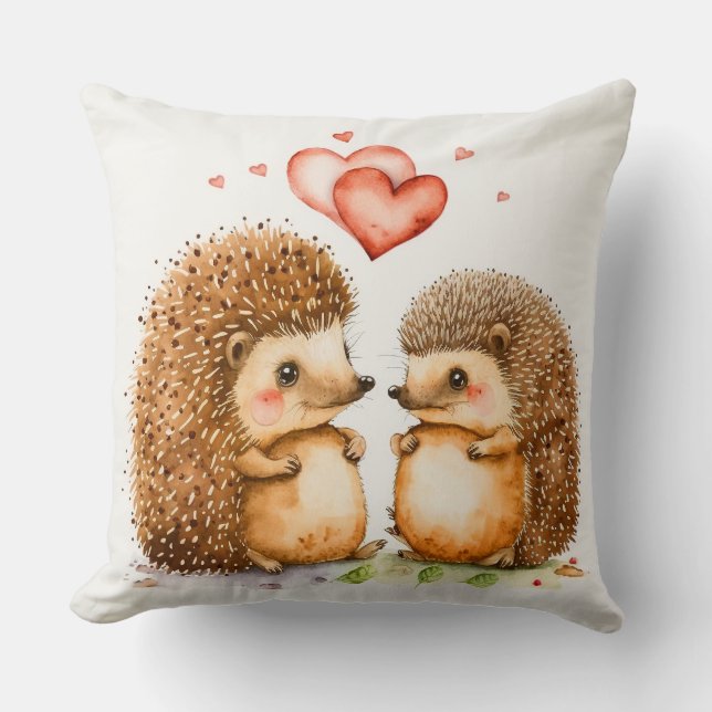 Coussin de Dale et Peggy Valentine Hedgehogs (Recto)