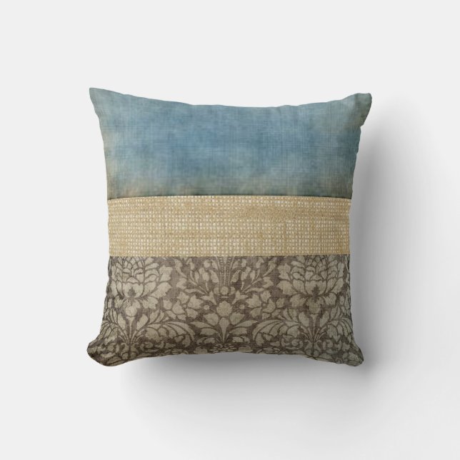 Coussin de damassé et de toile de jute (Recto)