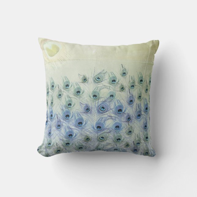 Coussin de Deco d'imaginaire de mer de paon (Recto)