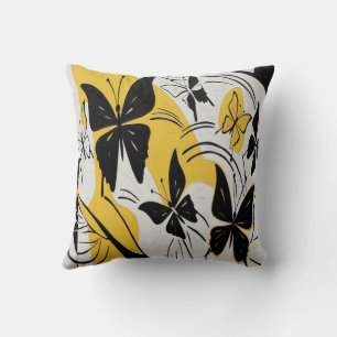 Coussin de déco papillon Abstrait du milieu du siè