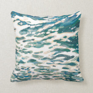 Coussin de décor de plage de surf de sillage