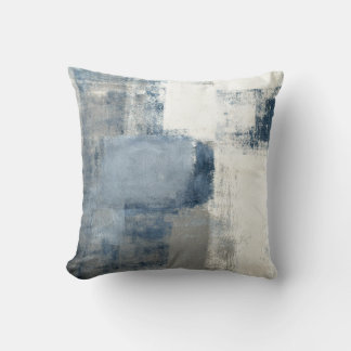 Coussin de décoration Abstrait bleu/gris/blanc