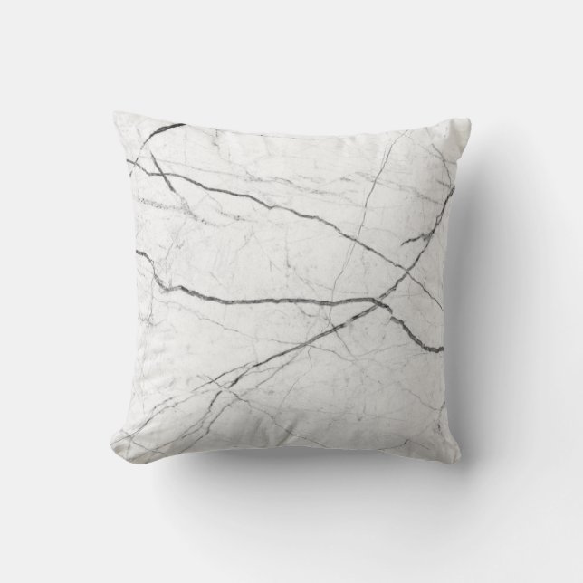 Coussin de décoration accent marbre gris et blanc (Recto)