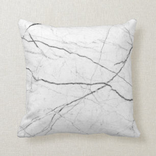 Coussin de décoration accent marbre gris et blanc