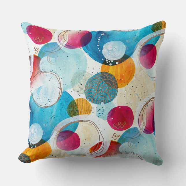 Coussin de décoration de maison en cercles abstrai (Recto)