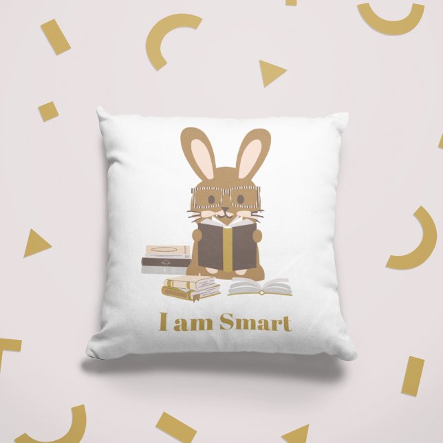 Coussin de décoration du coin de lecture animal (Positive Affirmation Kids Reading Nook Book Club Back to School Throw Pillow)