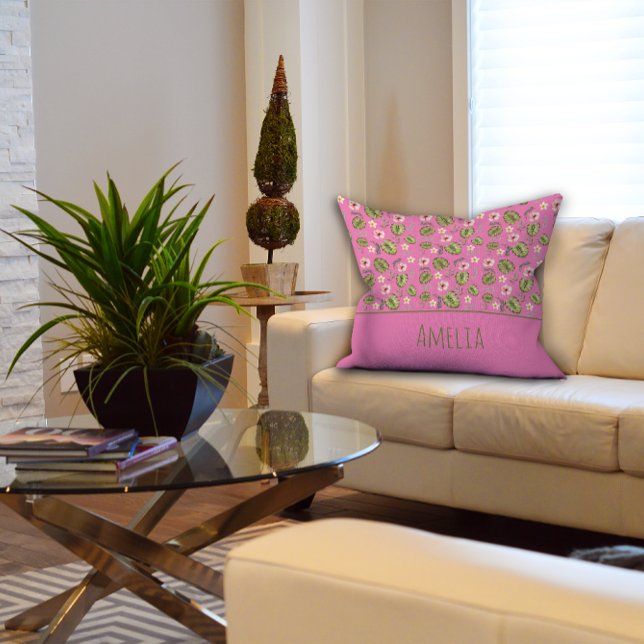 Coussin de décoration enfant à motif floral aquare (Créateur téléchargé)