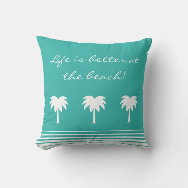 Coussin de décoration extérieur | La vie est plus  (Recto)