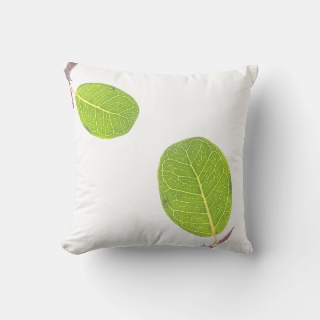 Coussin de décoration feuille verte riche de figui (Recto)