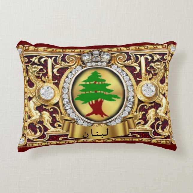 Coussin de décoration Liban (lettres arabes) (Devant)