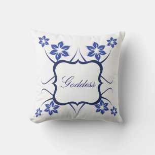 Coussin de déesse florale, Bleu