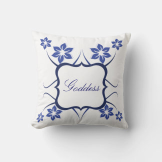 Coussin de déesse florale, Bleu