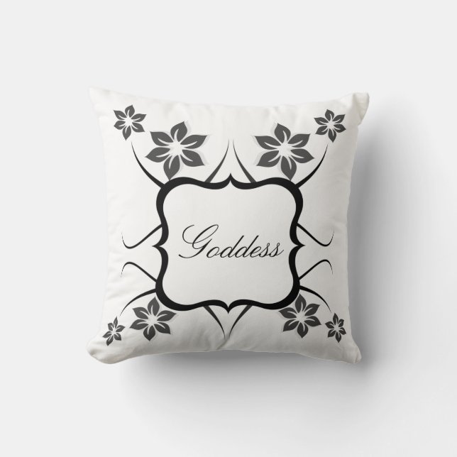 Coussin de déesse florale, Gris (Recto)