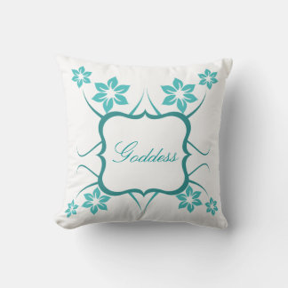 Coussin de déesse florale, Turquoise