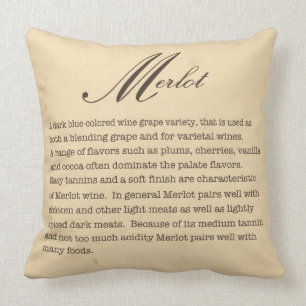 Coussin de description de vin merlot