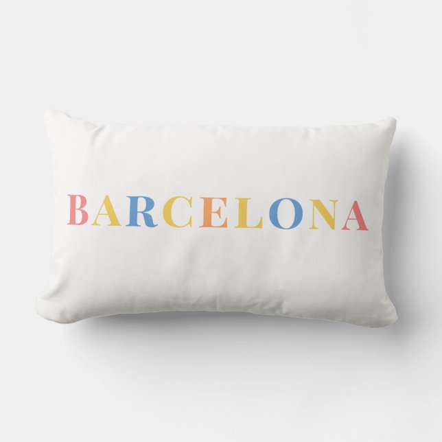 Coussin de design couleur Pastel de Barcelone (Recto)