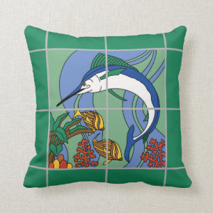 Coussin de design du Marlin de Catalina Island