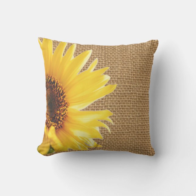 Coussin de design Sunflower Burlap (Recto)