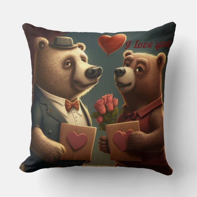 Coussin de dessin animé de Saint Valentin (Recto)