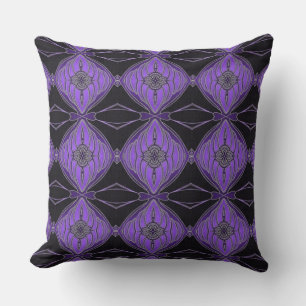 Coussin de diamants Abstraits noirs et violets