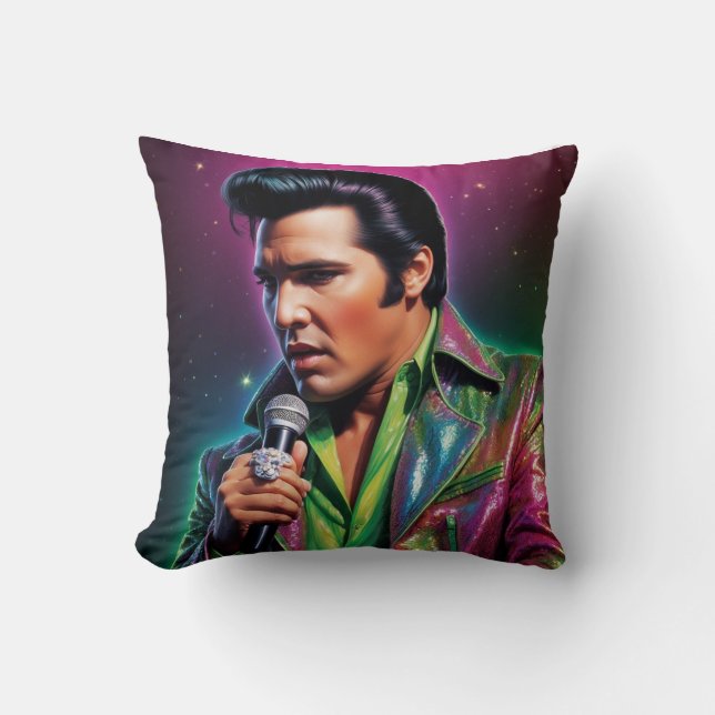 Coussin de diffusion pop art Elvis Presley de styl (Recto)