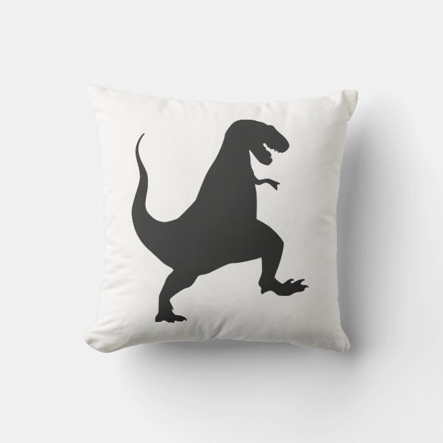 Coussin de dinosaure noir et blanc (Recto)