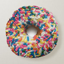 Coussin de Donut Arc-en-ciel
