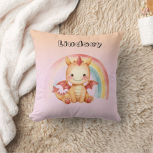 Coussin de dragon bébé arc-en-ciel mignon