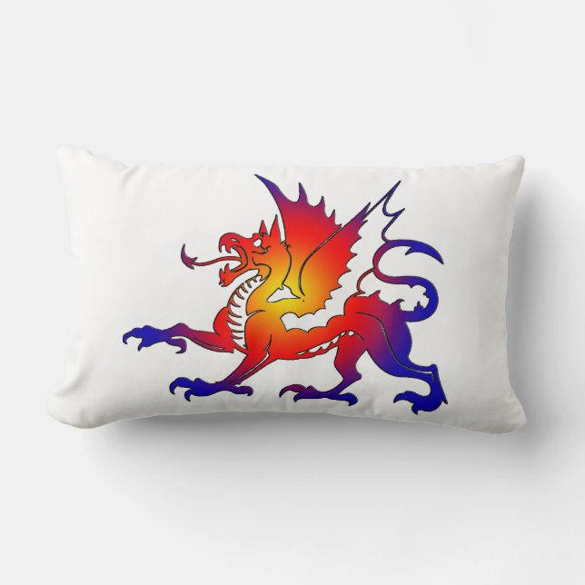 Coussin de dragon de couleur tribal (Recto)