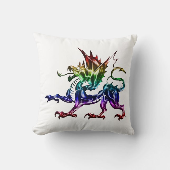 Coussin de dragon métallique tribal (Recto)