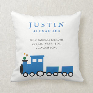 Coussin de faire-part de naissance de train de