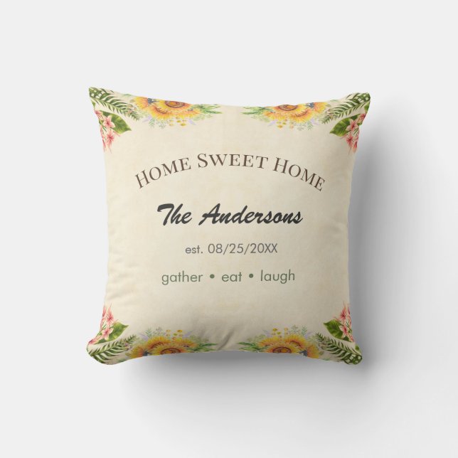 Coussin de Ferme Personnalisé avec Nom de Famille  (Recto)